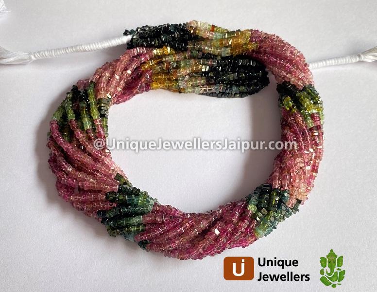 Tourmaline Smooth Heishi Square Beads